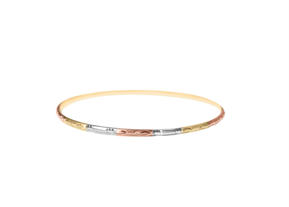 Tri Tone Plated | Diamond Cut Bangles